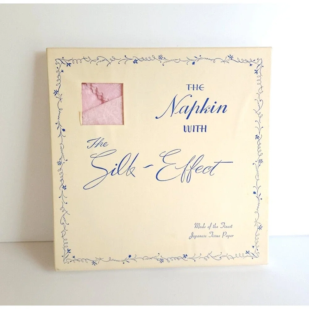 Vintage Japan Rice Paper Luncheon Napkins in‎ Box, Silk Effect